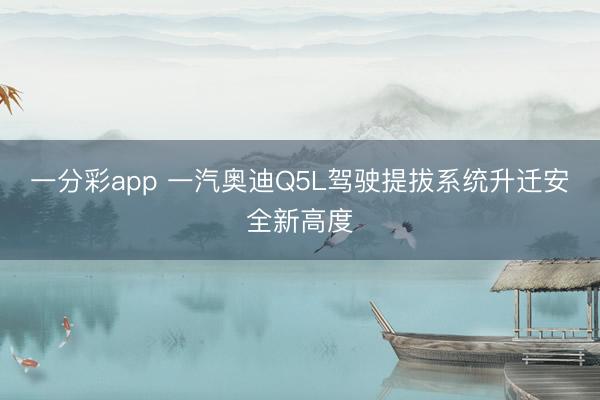 一分彩app 一汽奥迪Q5L驾驶提拔系统升迁安全新高度