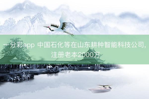 一分彩app 中国石化等在山东耕种智能科技公司， 注册老本2000万